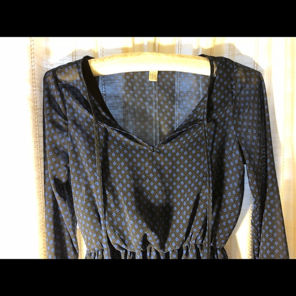 Mudd Navy Blue Mesh Dress with Slip - Picture 4 of 4